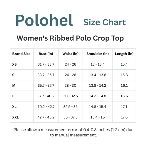 polo croptop size guide